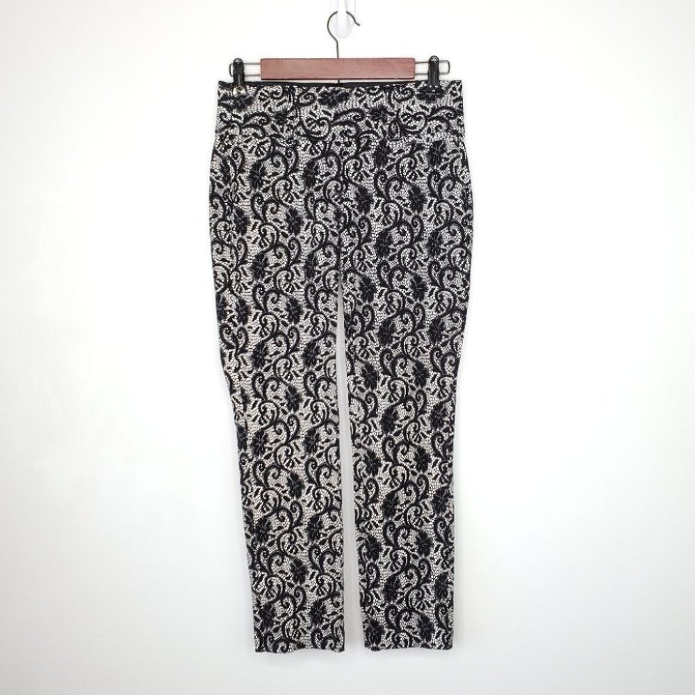 Candie's Black White Print Marilyn Ankle Pants, Size 1 (Juniors)